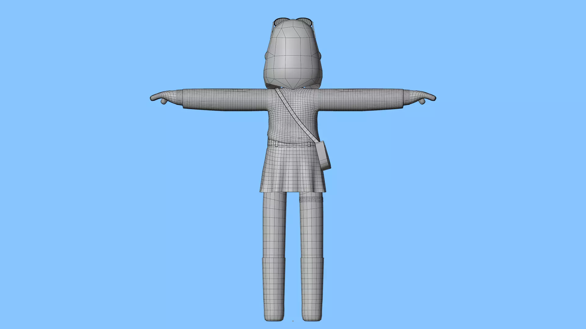 Minimal Cartoon Female Character Low-poly 3D model_28
