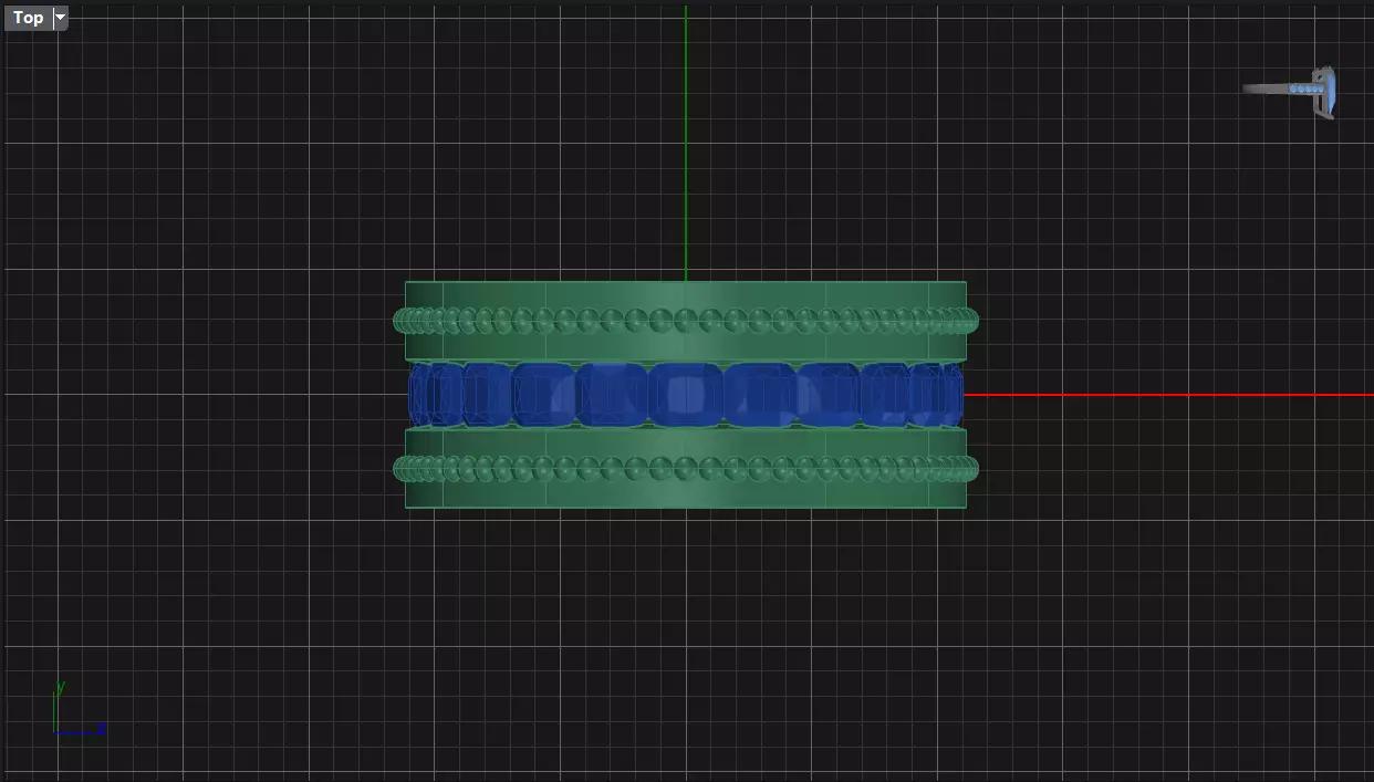 Channel Set Radiant Square eternity ring w bead N04 3036CT EU54 3D print model_6