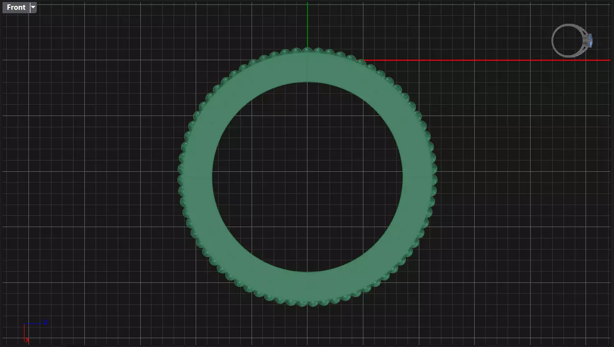 Channel Set Radiant Square eternity ring w bead N04 3036CT EU54 3D print model_7