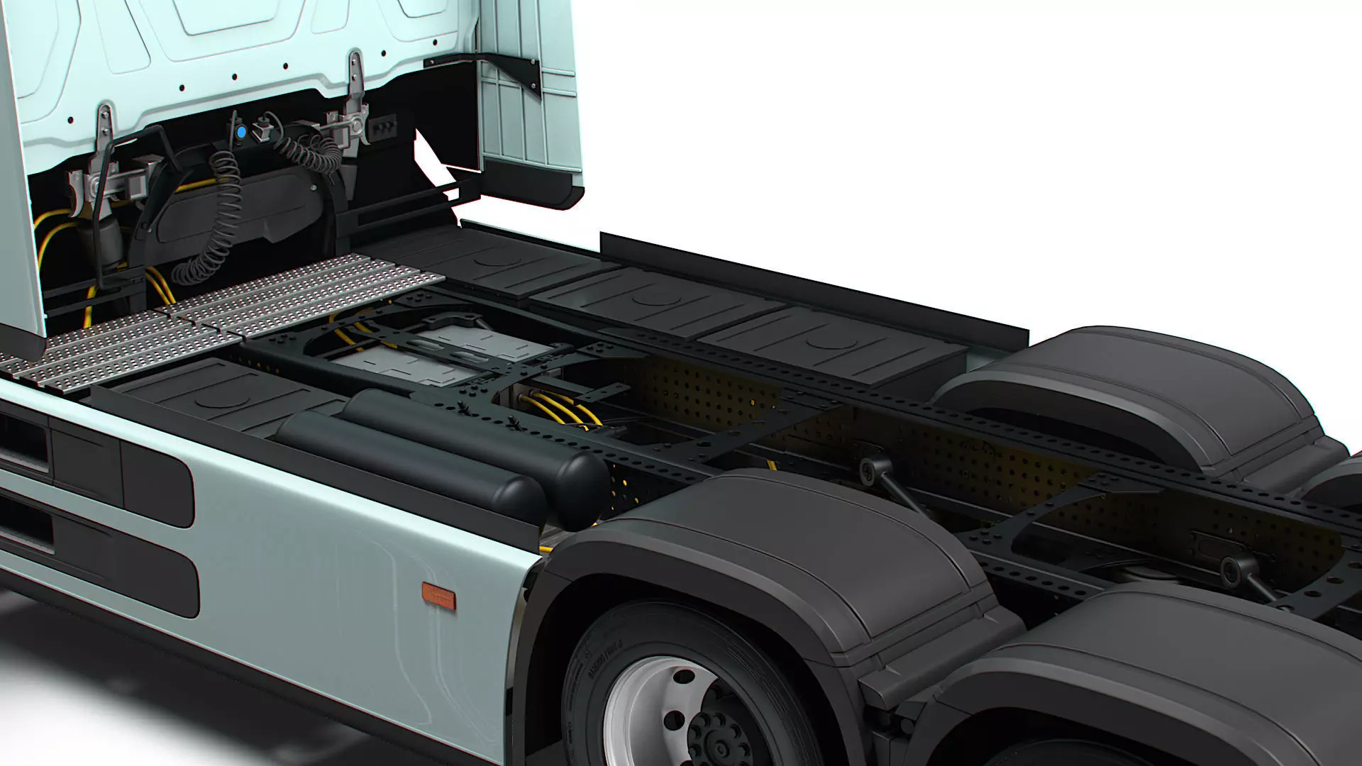 Mercedes Benz eActros Pro600 6x2 Chassis 2026 3D model_2