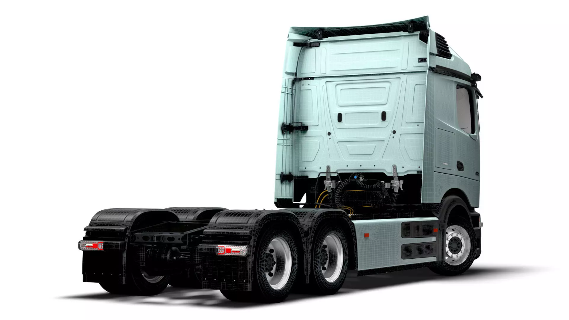 Mercedes Benz eActros Pro600 6x2 Chassis 2026 3D model_20