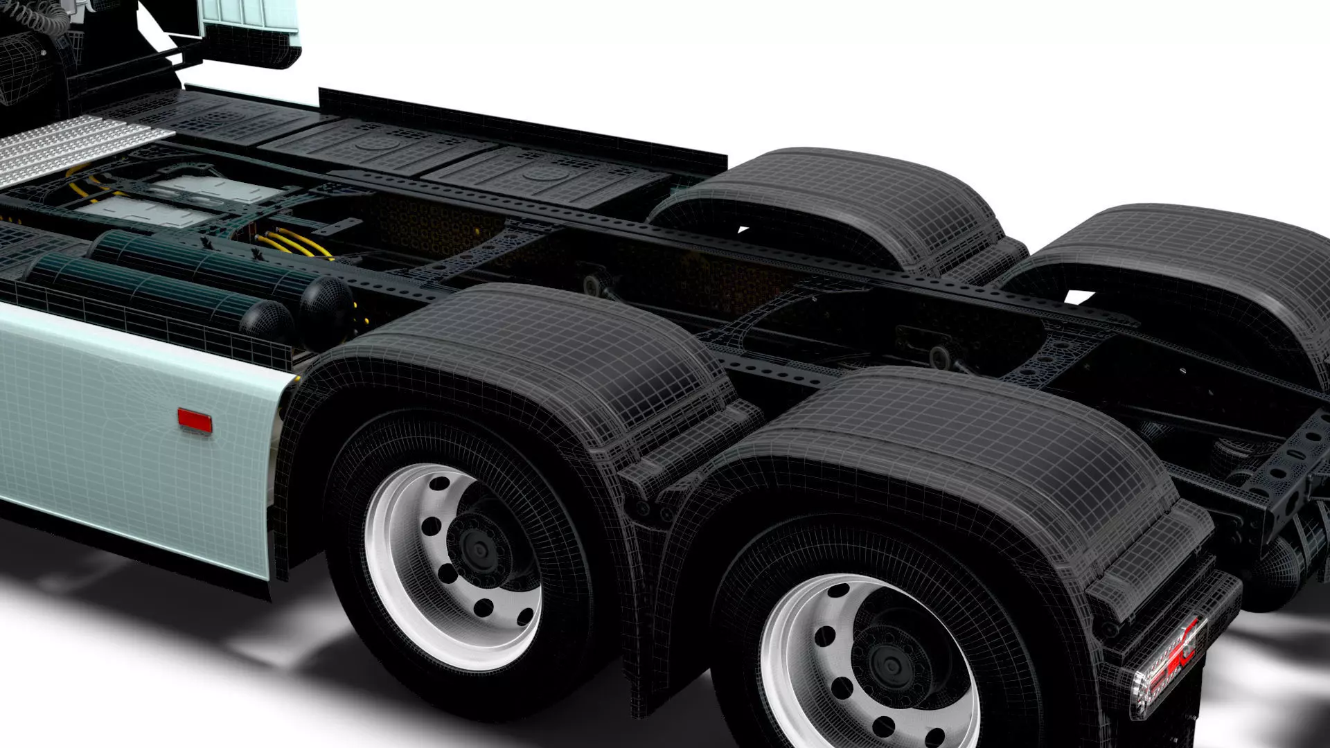 Mercedes Benz eActros Pro600 6x2 Chassis 2026 3D model_27