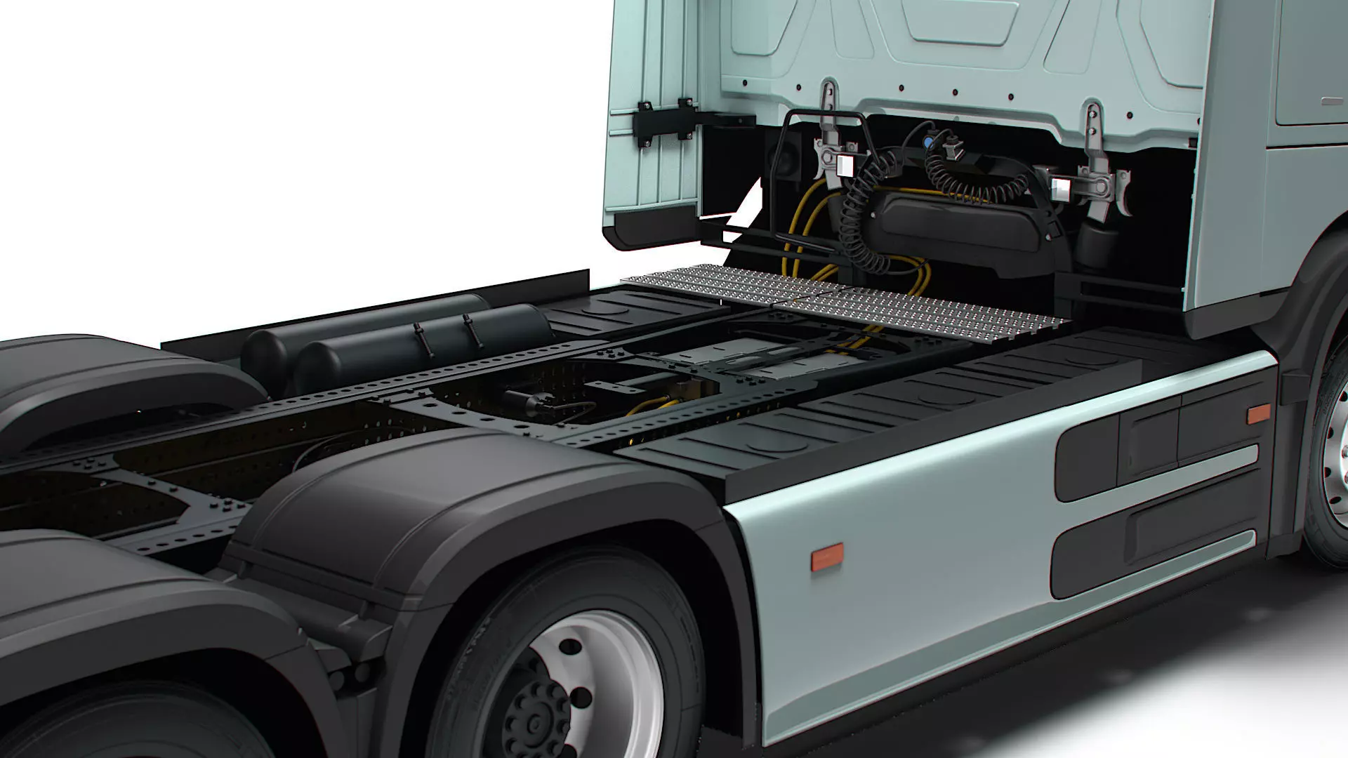 Mercedes Benz eActros Pro600 6x2 Chassis 2026 3D model_11