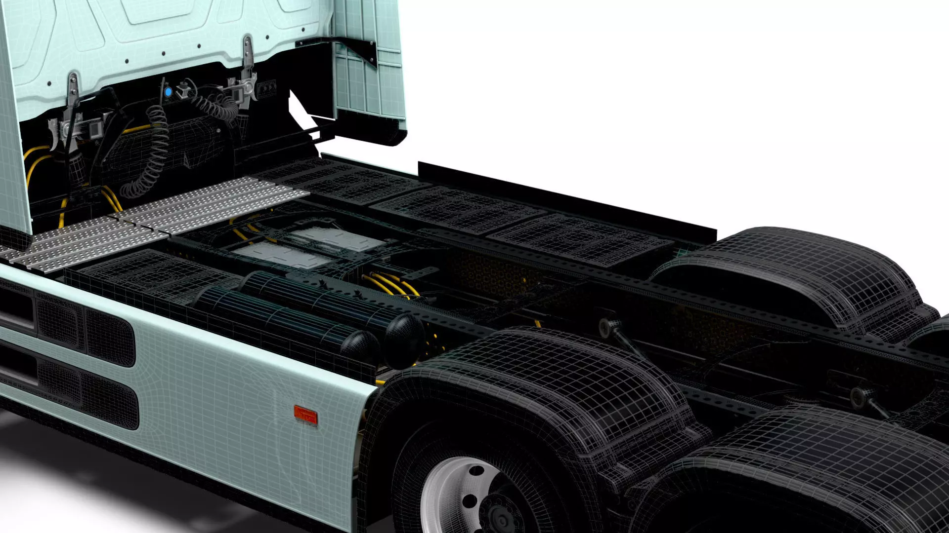 Mercedes Benz eActros Pro600 6x2 Chassis 2026 3D model_17