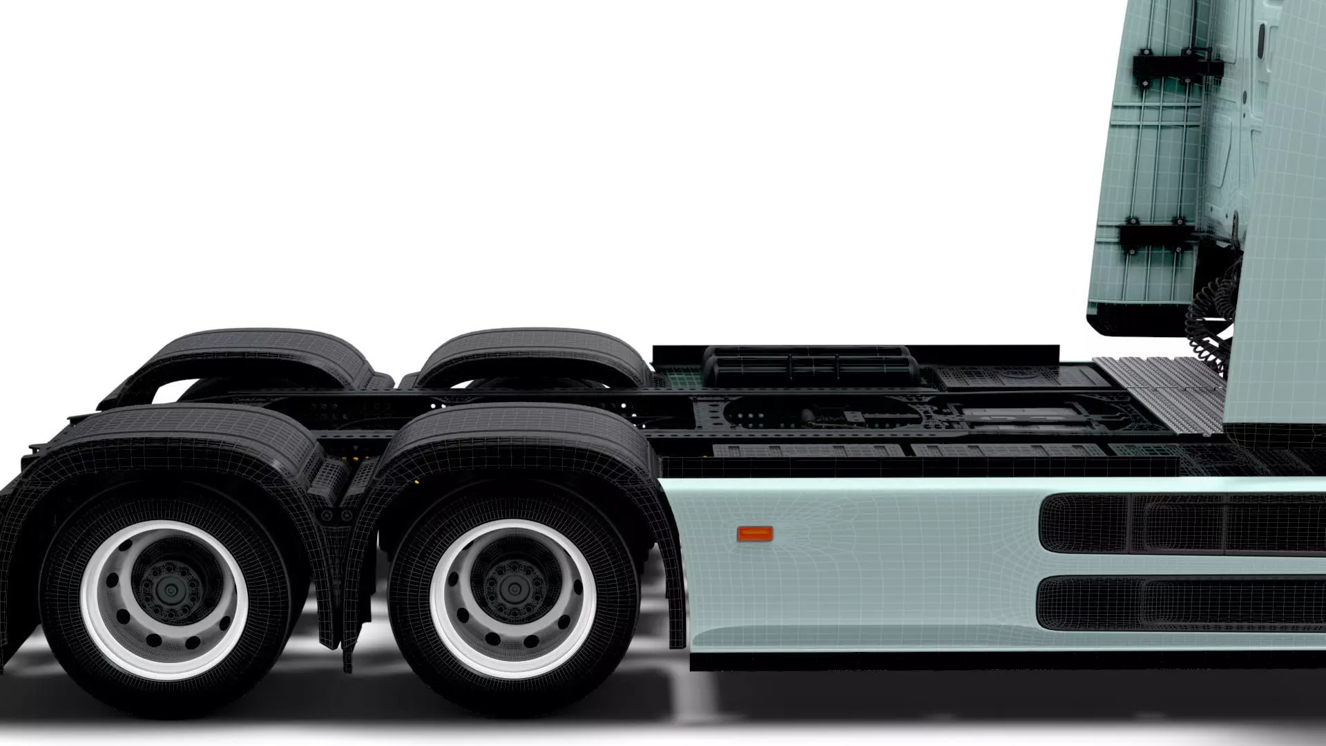 Mercedes Benz eActros Pro600 6x2 Chassis 2026 3D model_16