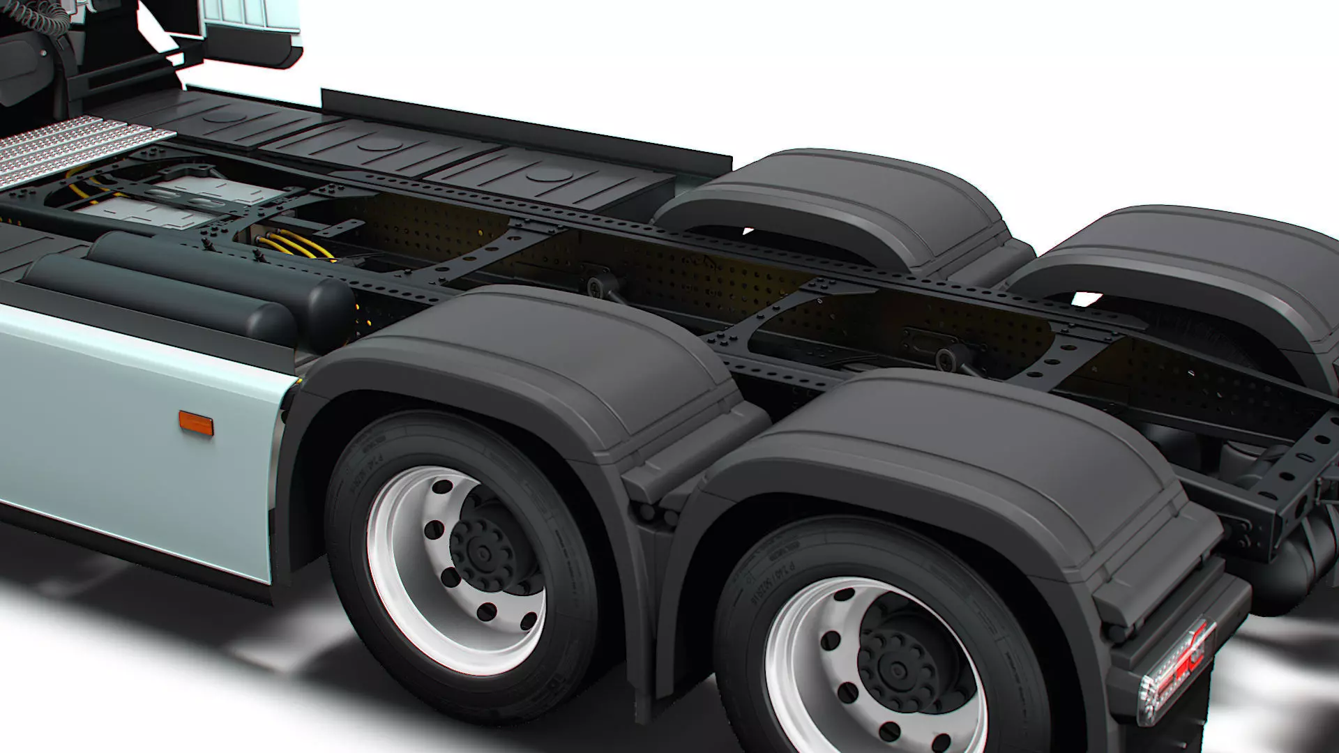 Mercedes Benz eActros Pro600 6x2 Chassis 2026 3D model_12