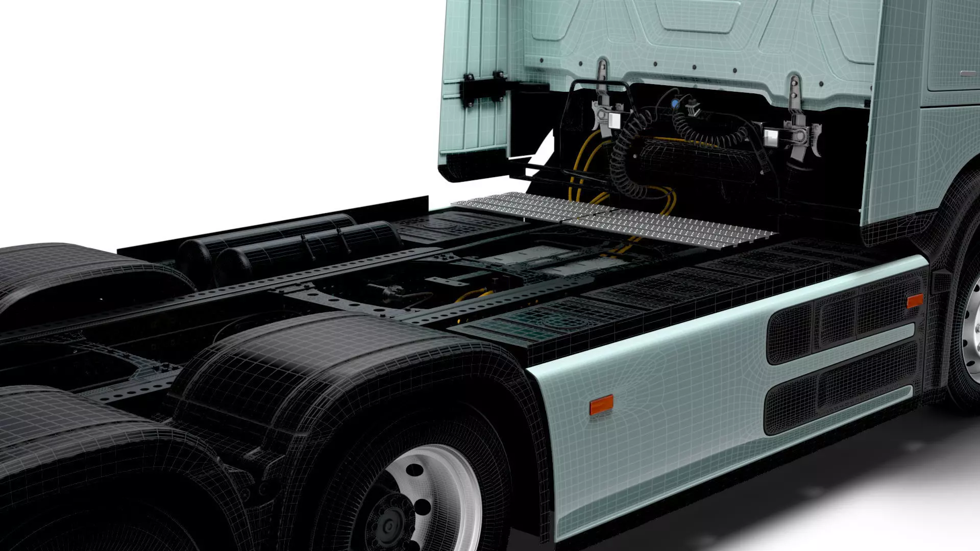 Mercedes Benz eActros Pro600 6x2 Chassis 2026 3D model_26