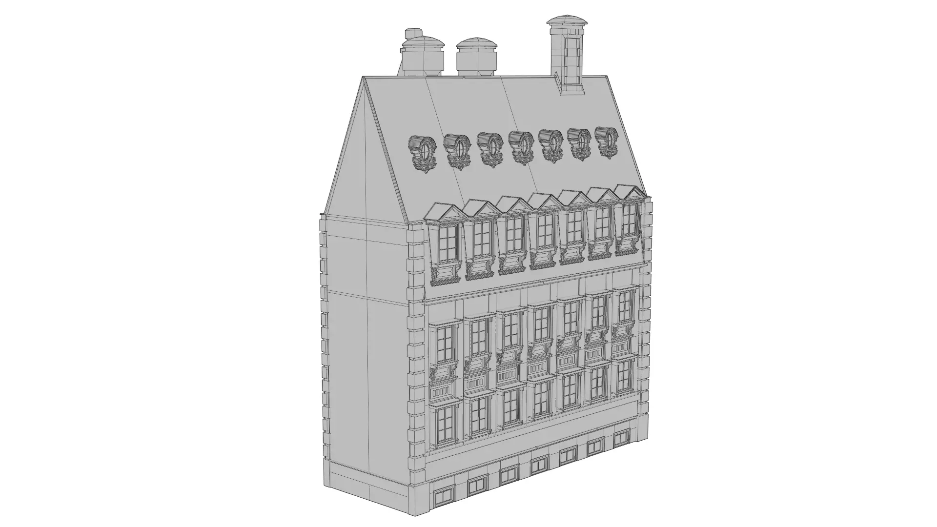 Classical European Building - House 30 3D model_10