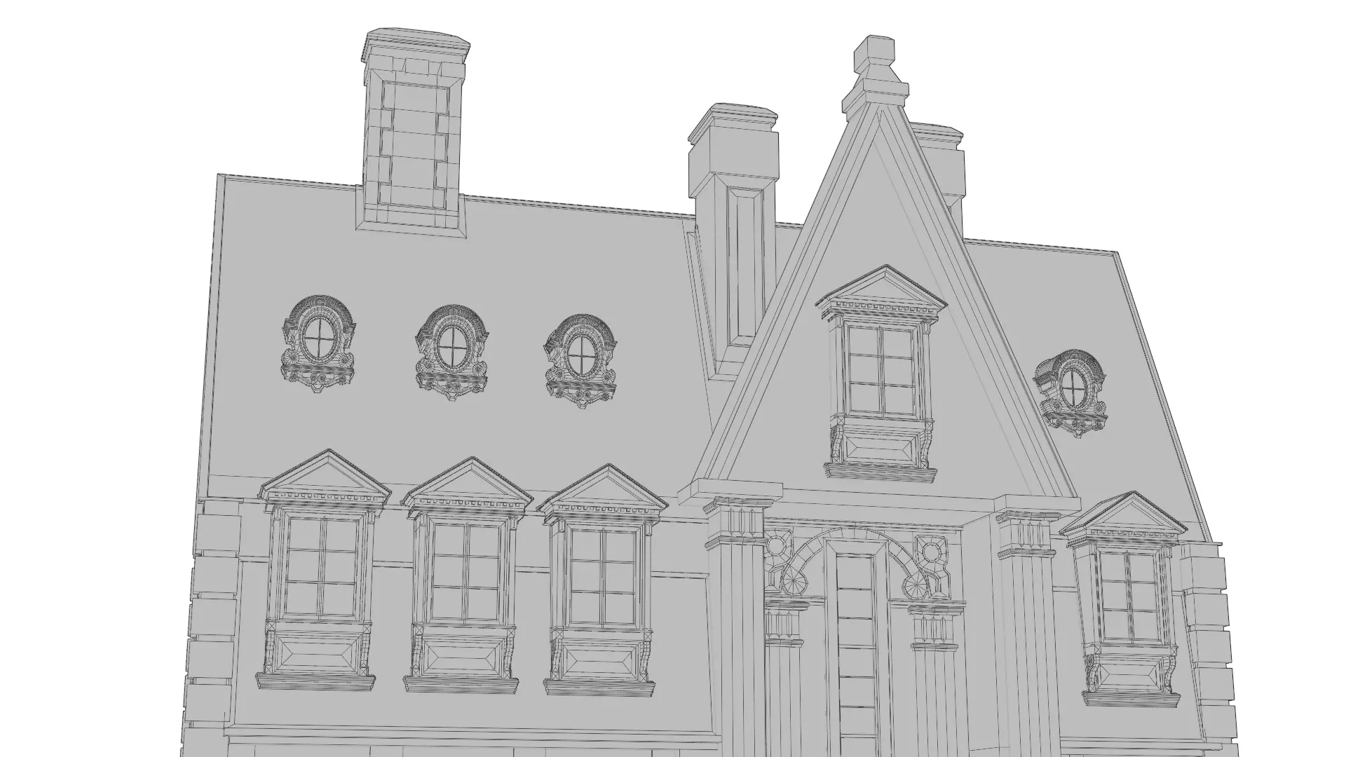 Classical European Building - House 30 3D model_12