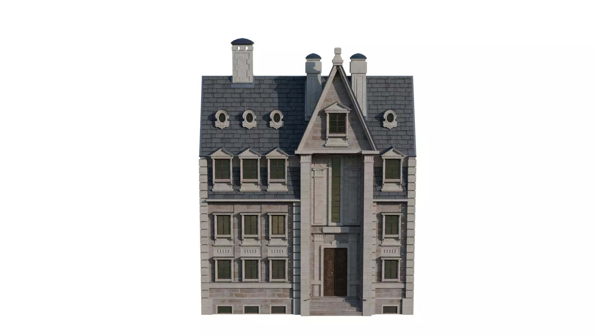 Classical European Building - House 30 3D model_3