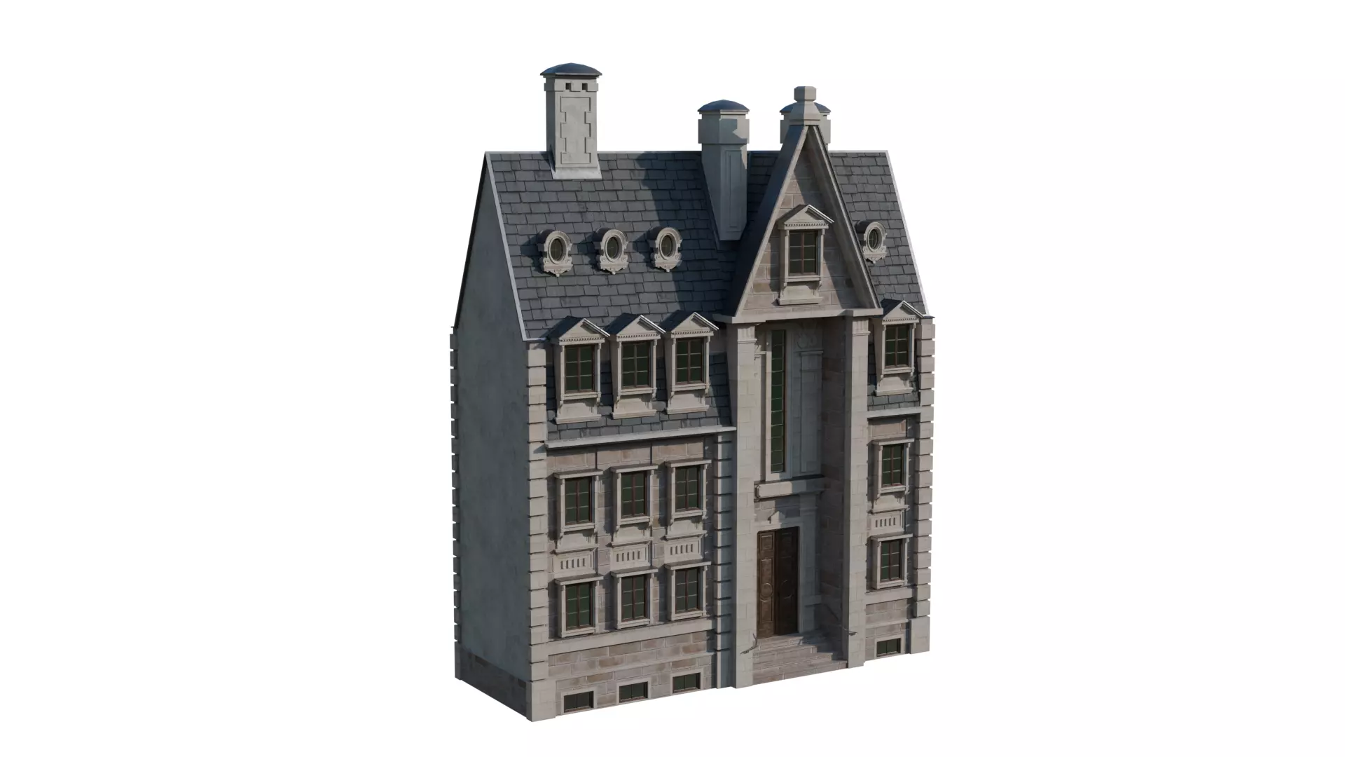 Classical European Building - House 30 3D model_2