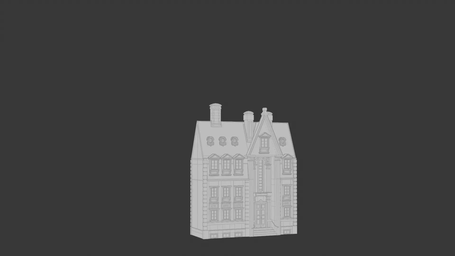 Classical European Building - House 30 3D model_1