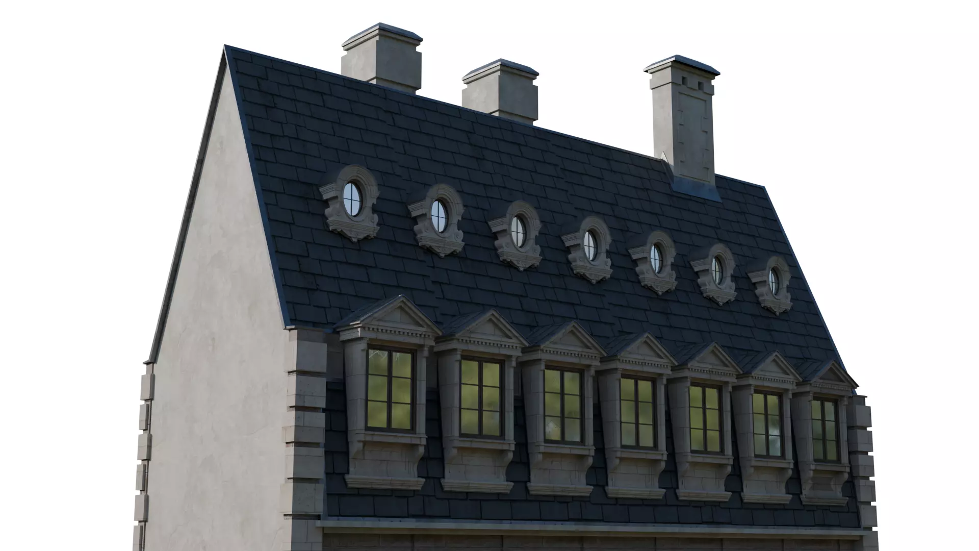 Classical European Building - House 30 3D model_5