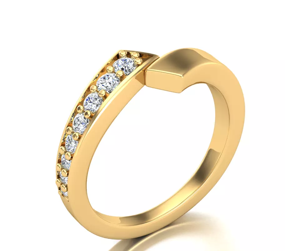 Elegant gold ring 3D print model_0