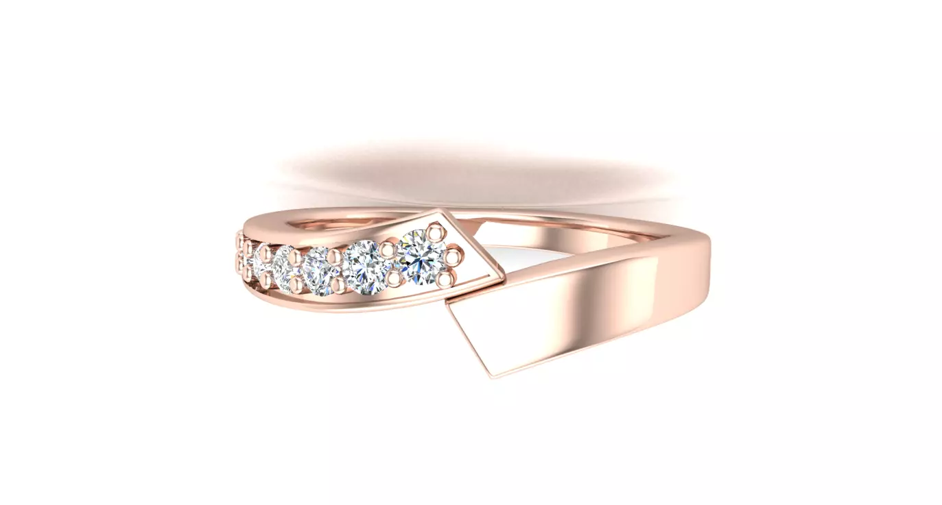 Elegant gold ring 3D print model_2