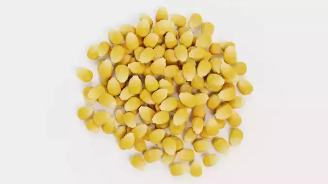 Pile of Corn Seeds - Classic Maize Kernels 3D model
