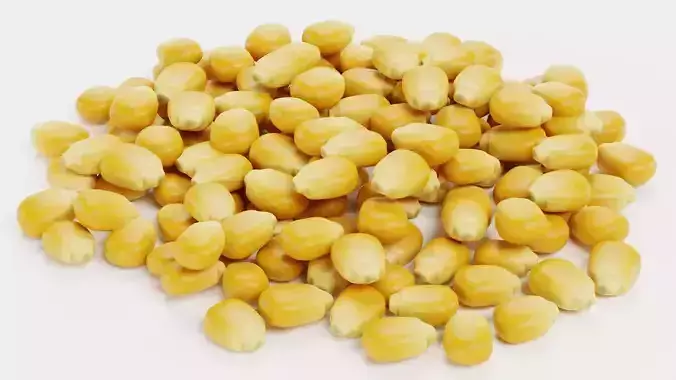 Pile of Corn Seeds - Classic Maize Kernels 3D model 2