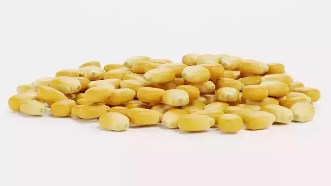 Pile of Corn Seeds - Classic Maize Kernels 3D model 3