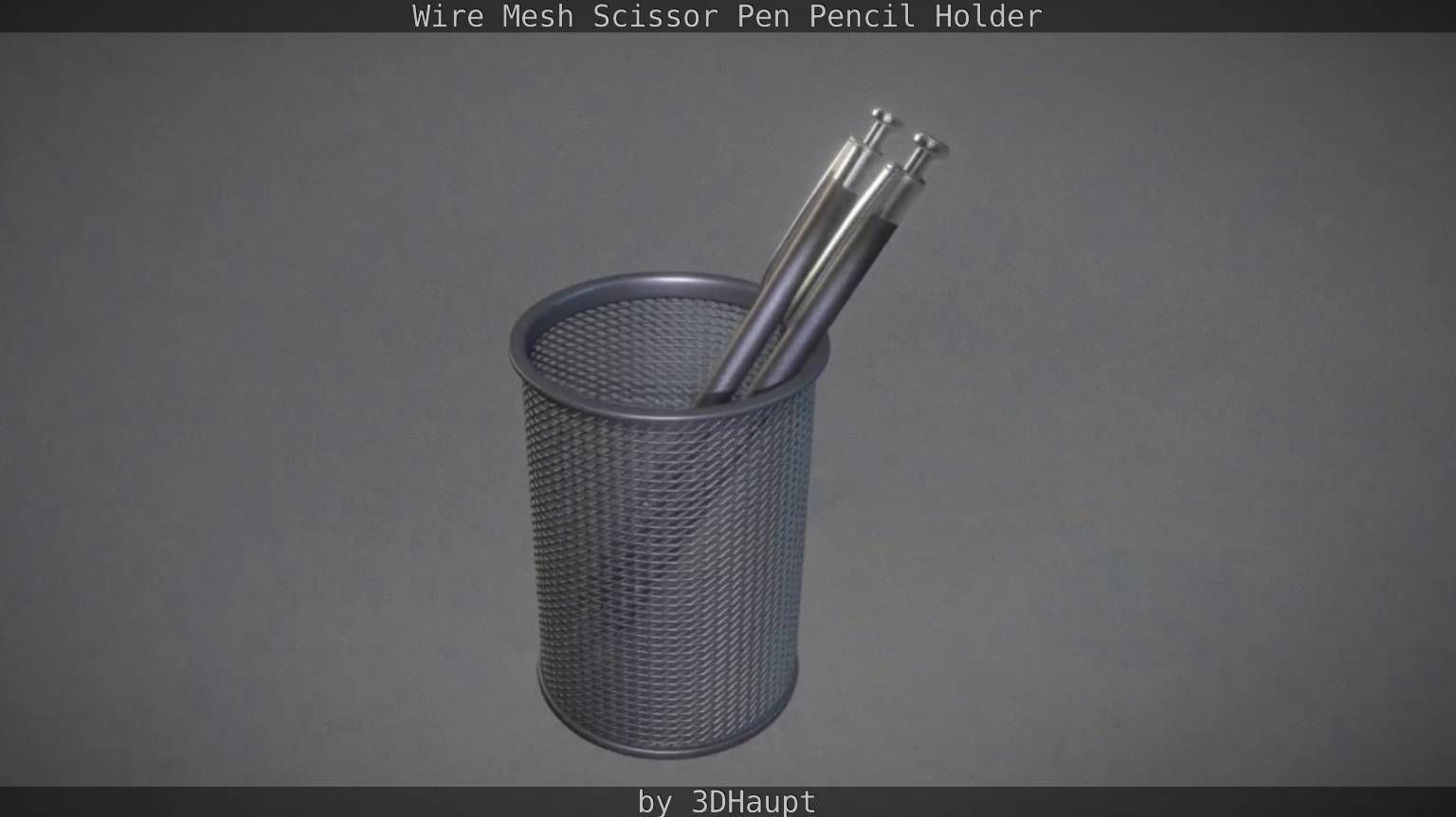 Wire Mesh Scissor Pen Pencil Holder 3D model_103