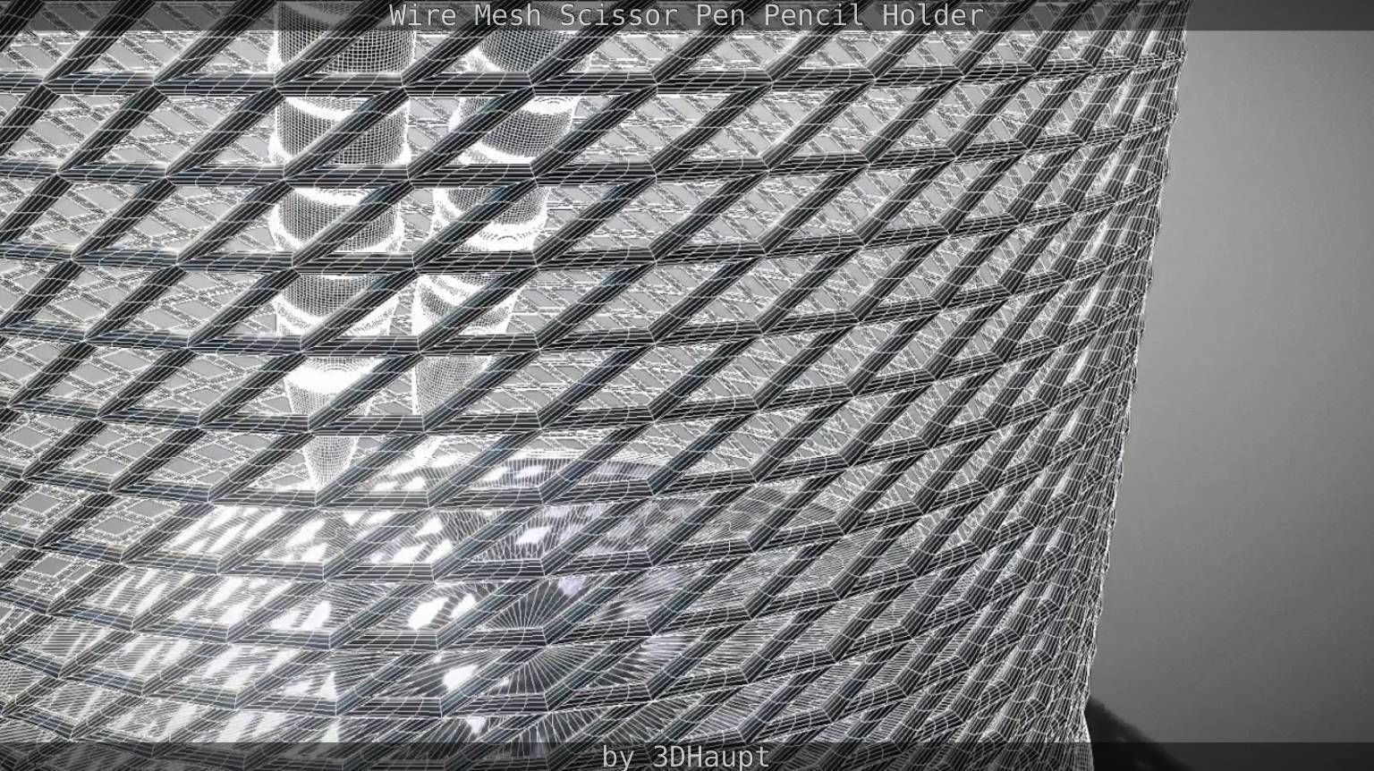 Wire Mesh Scissor Pen Pencil Holder 3D model_65