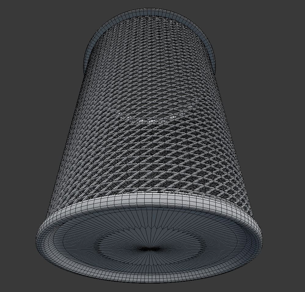 Wire Mesh Scissor Pen Pencil Holder 3D model_14