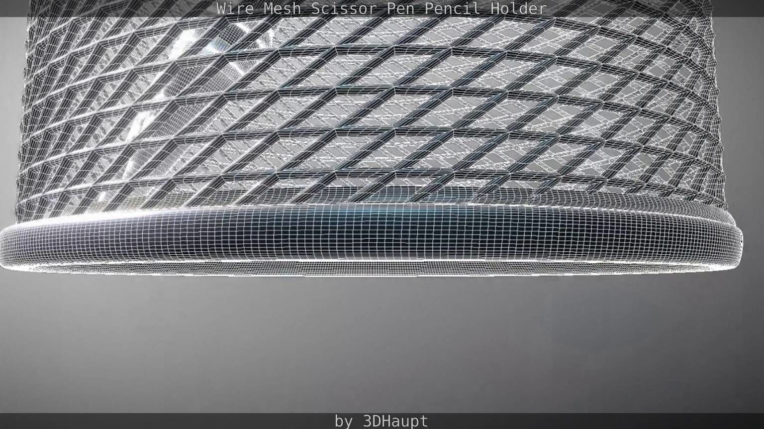 Wire Mesh Scissor Pen Pencil Holder 3D model_61