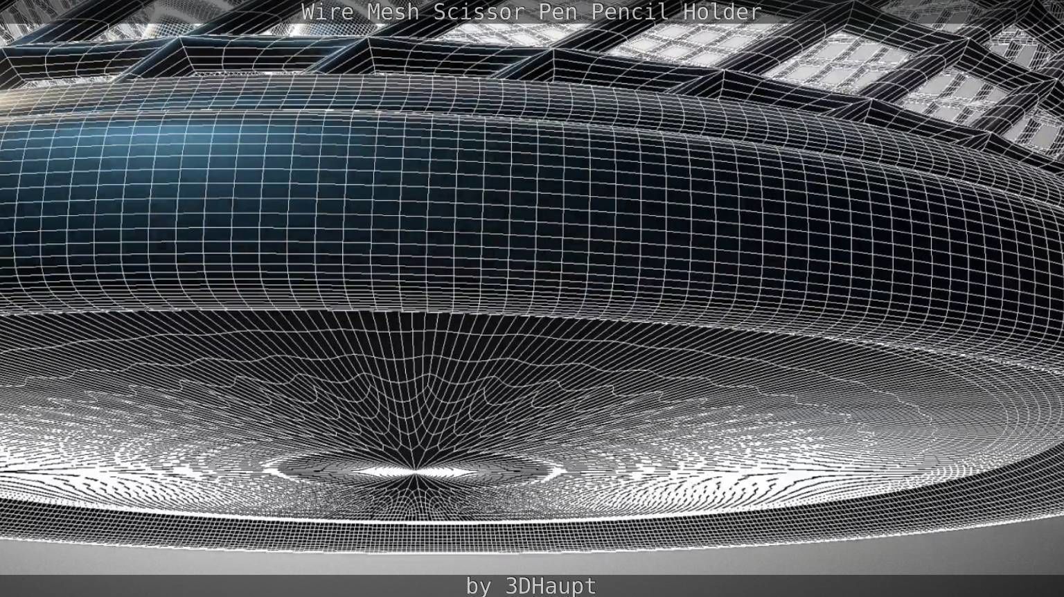 Wire Mesh Scissor Pen Pencil Holder 3D model_63