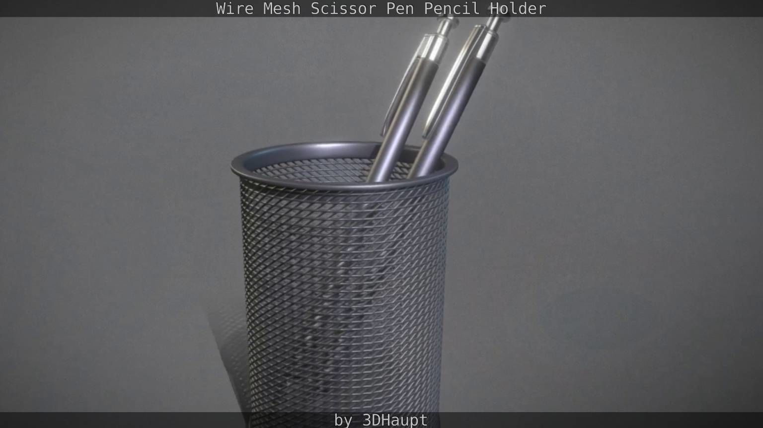 Wire Mesh Scissor Pen Pencil Holder 3D model_101