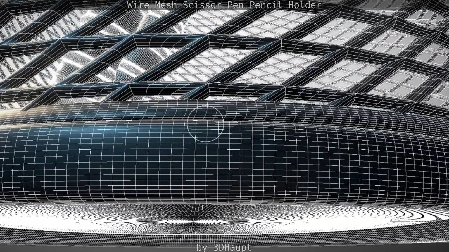 Wire Mesh Scissor Pen Pencil Holder 3D model_64