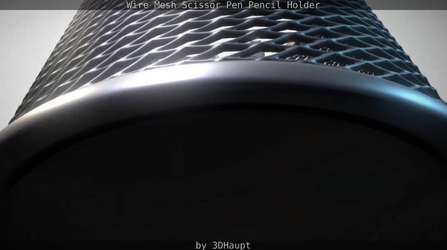 Wire Mesh Scissor Pen Pencil Holder 3D model_48