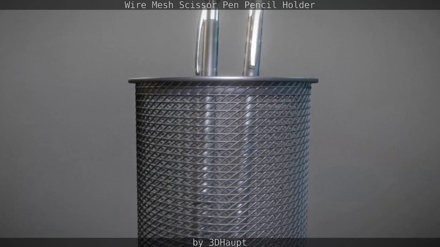 Wire Mesh Scissor Pen Pencil Holder 3D model_30
