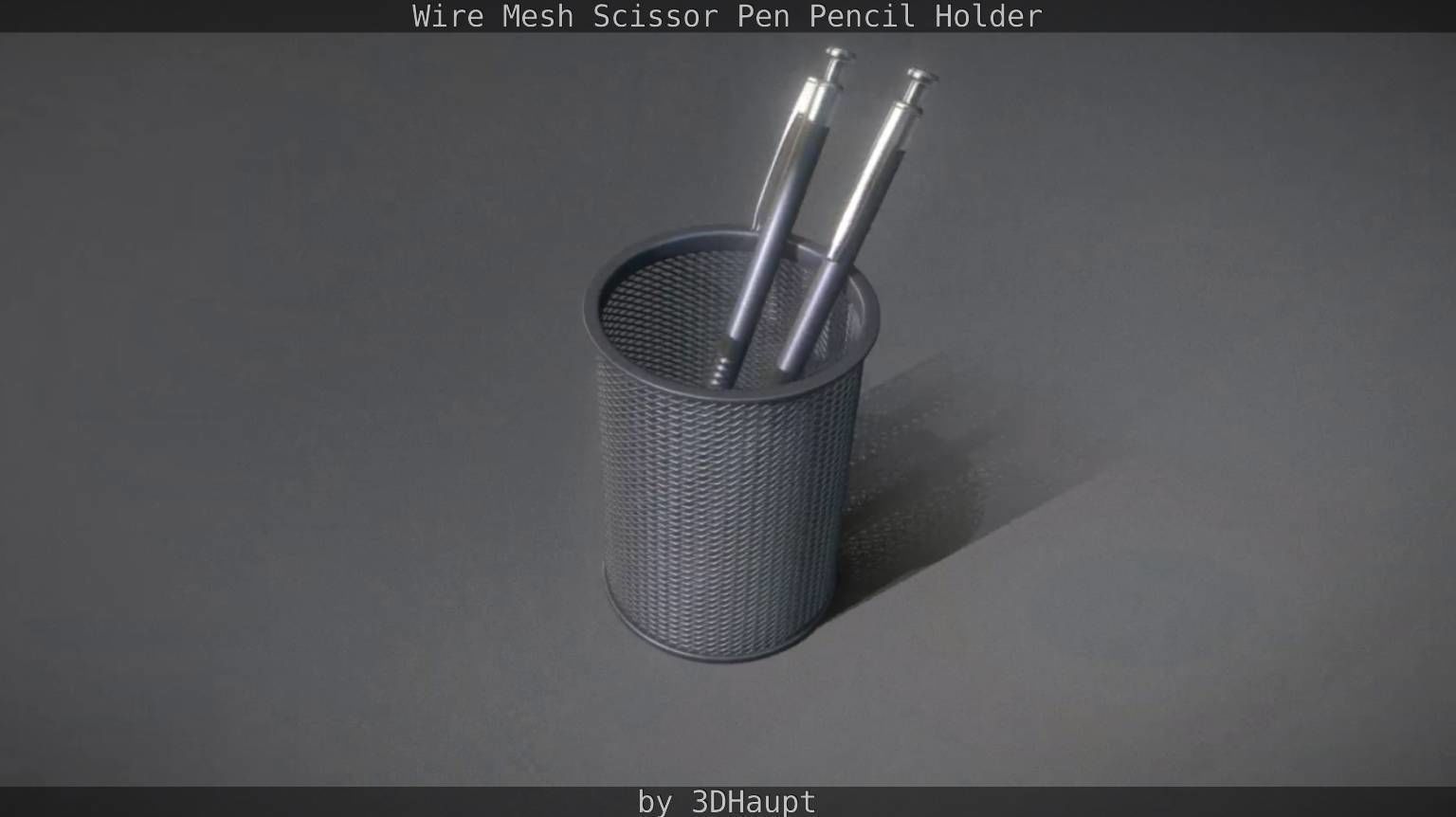Wire Mesh Scissor Pen Pencil Holder 3D model_78