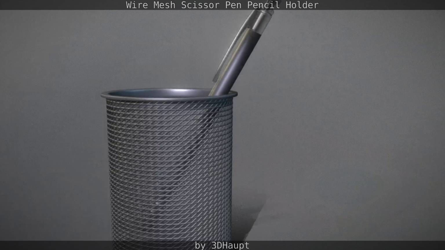 Wire Mesh Scissor Pen Pencil Holder 3D model_100