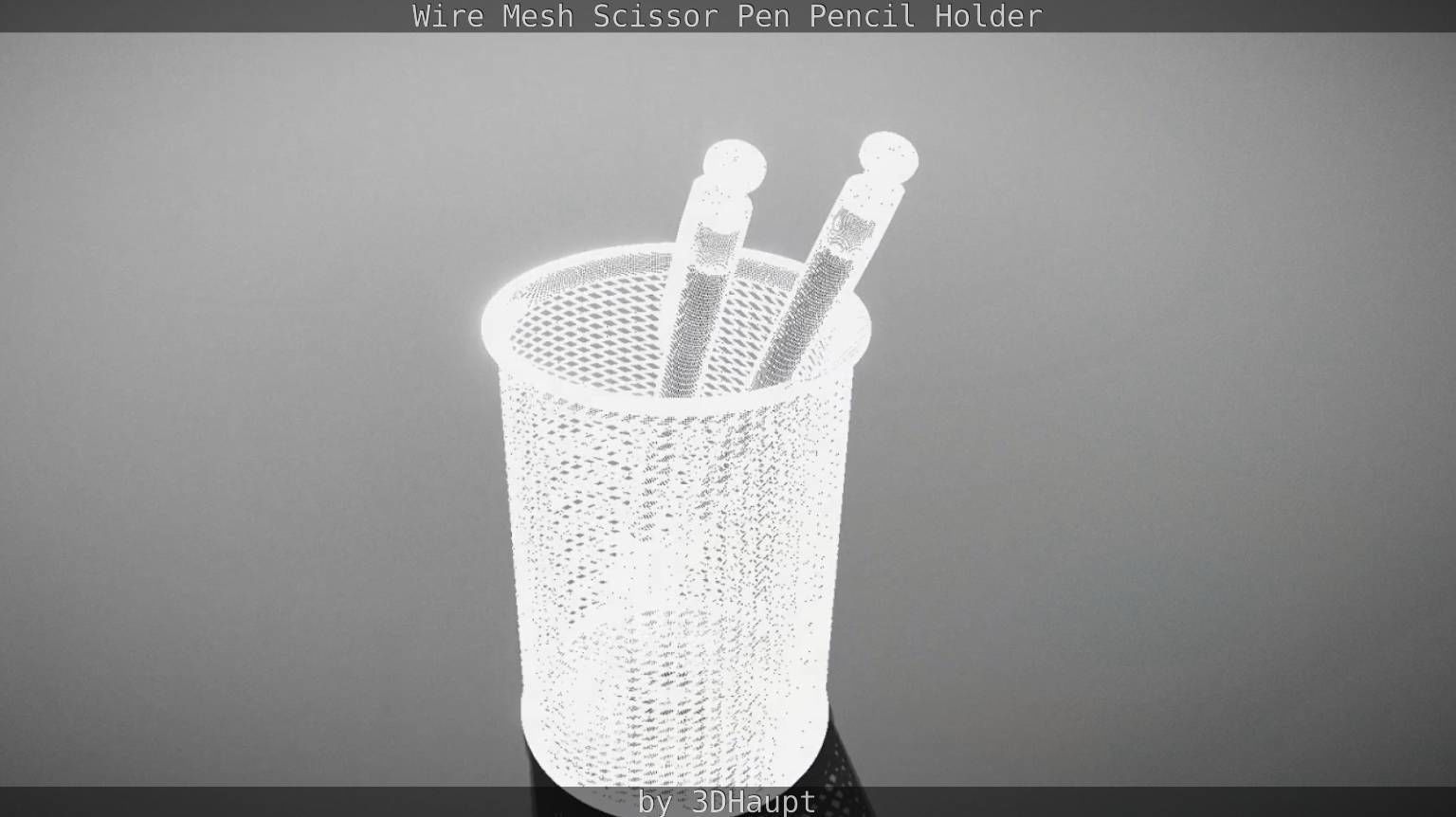 Wire Mesh Scissor Pen Pencil Holder 3D model_70