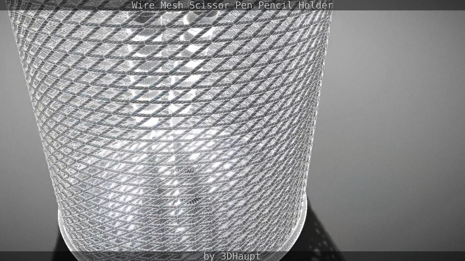 Wire Mesh Scissor Pen Pencil Holder 3D model_66