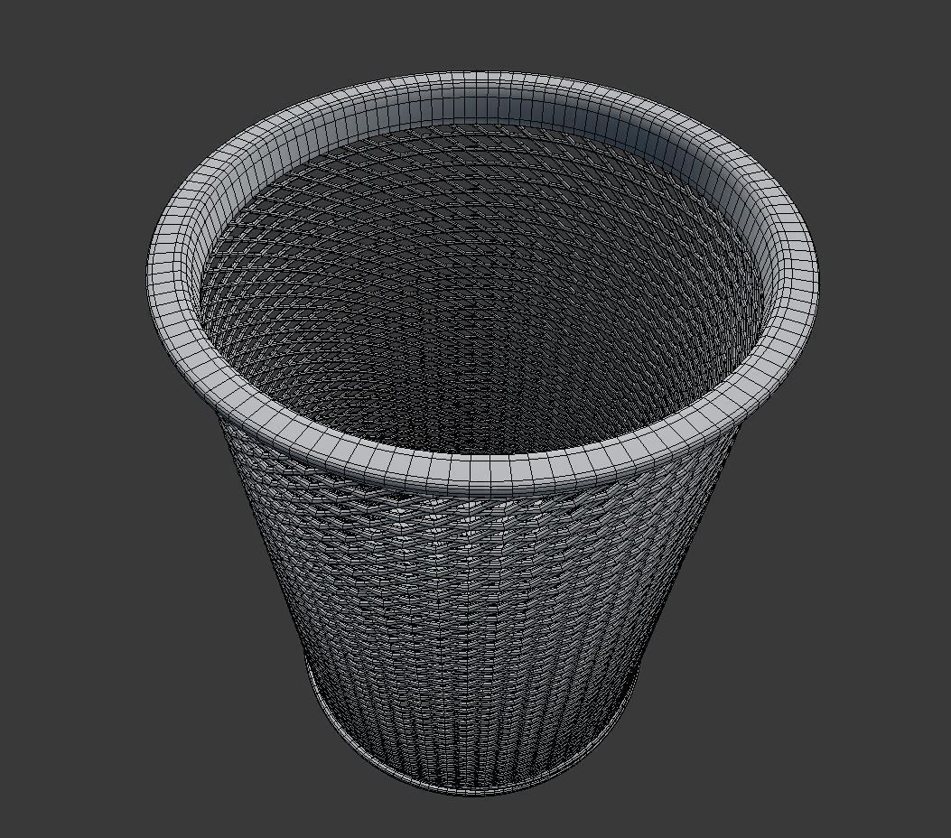 Wire Mesh Scissor Pen Pencil Holder 3D model_13