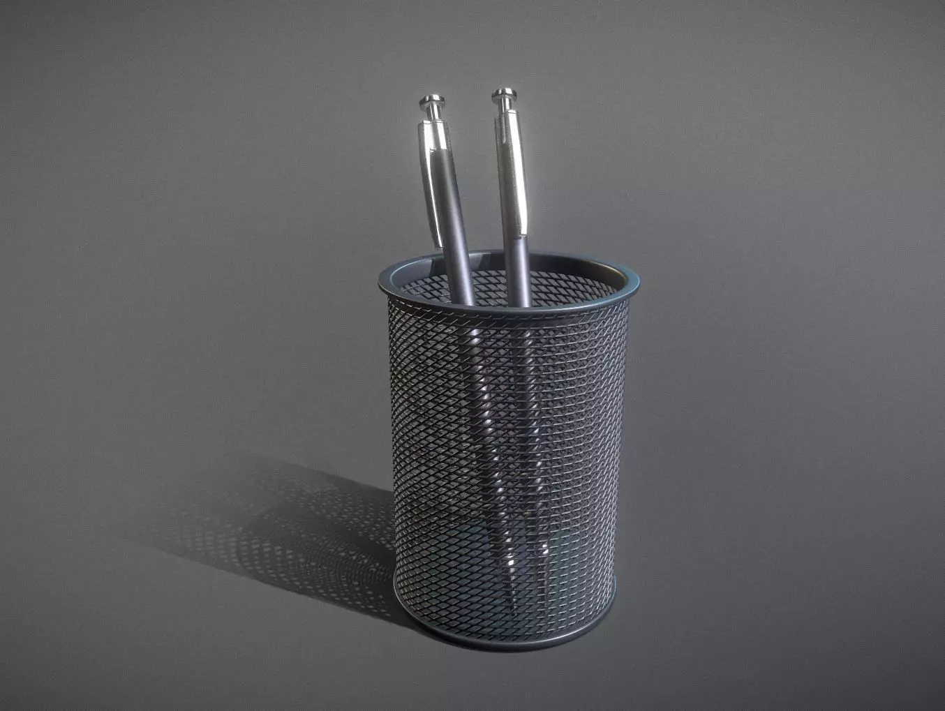 Wire Mesh Scissor Pen Pencil Holder 3D model_0