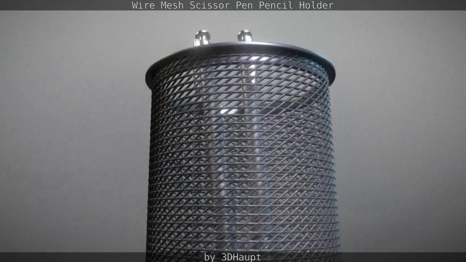 Wire Mesh Scissor Pen Pencil Holder 3D model_29