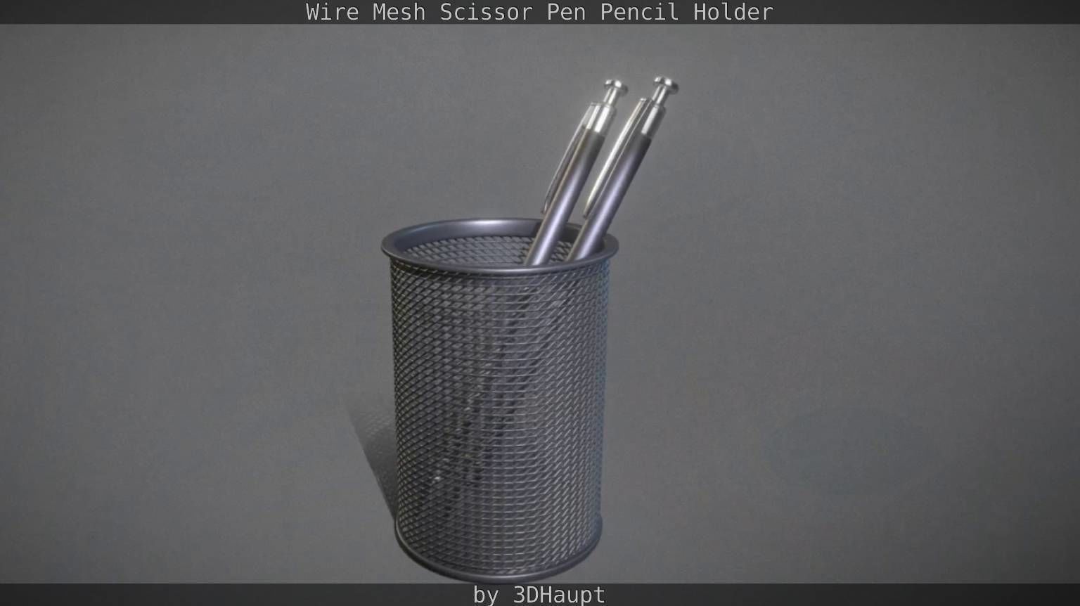 Wire Mesh Scissor Pen Pencil Holder 3D model_102