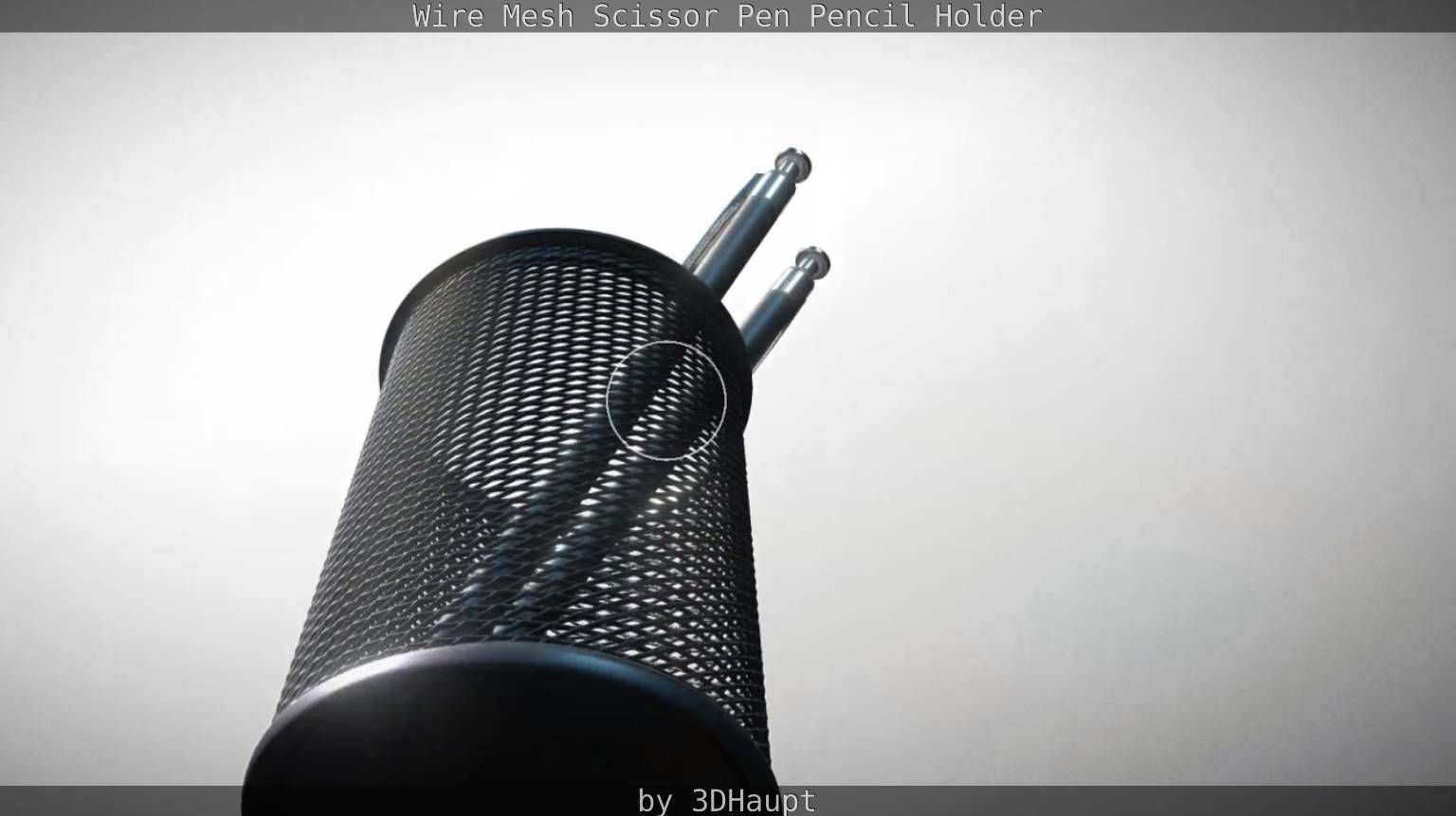 Wire Mesh Scissor Pen Pencil Holder 3D model_85