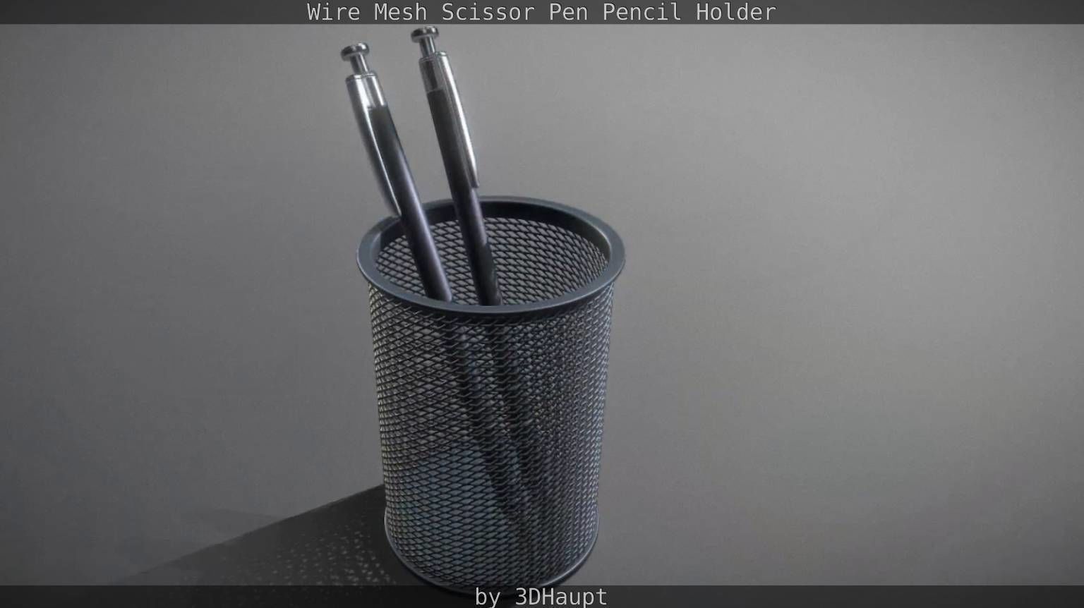 Wire Mesh Scissor Pen Pencil Holder 3D model_91