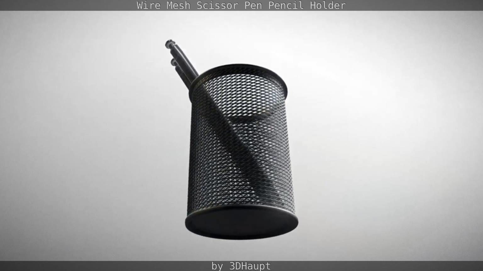 Wire Mesh Scissor Pen Pencil Holder 3D model_21