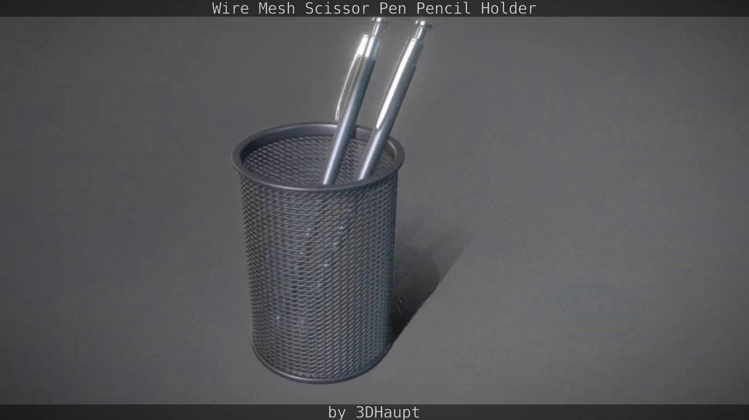 Wire Mesh Scissor Pen Pencil Holder 3D model_23