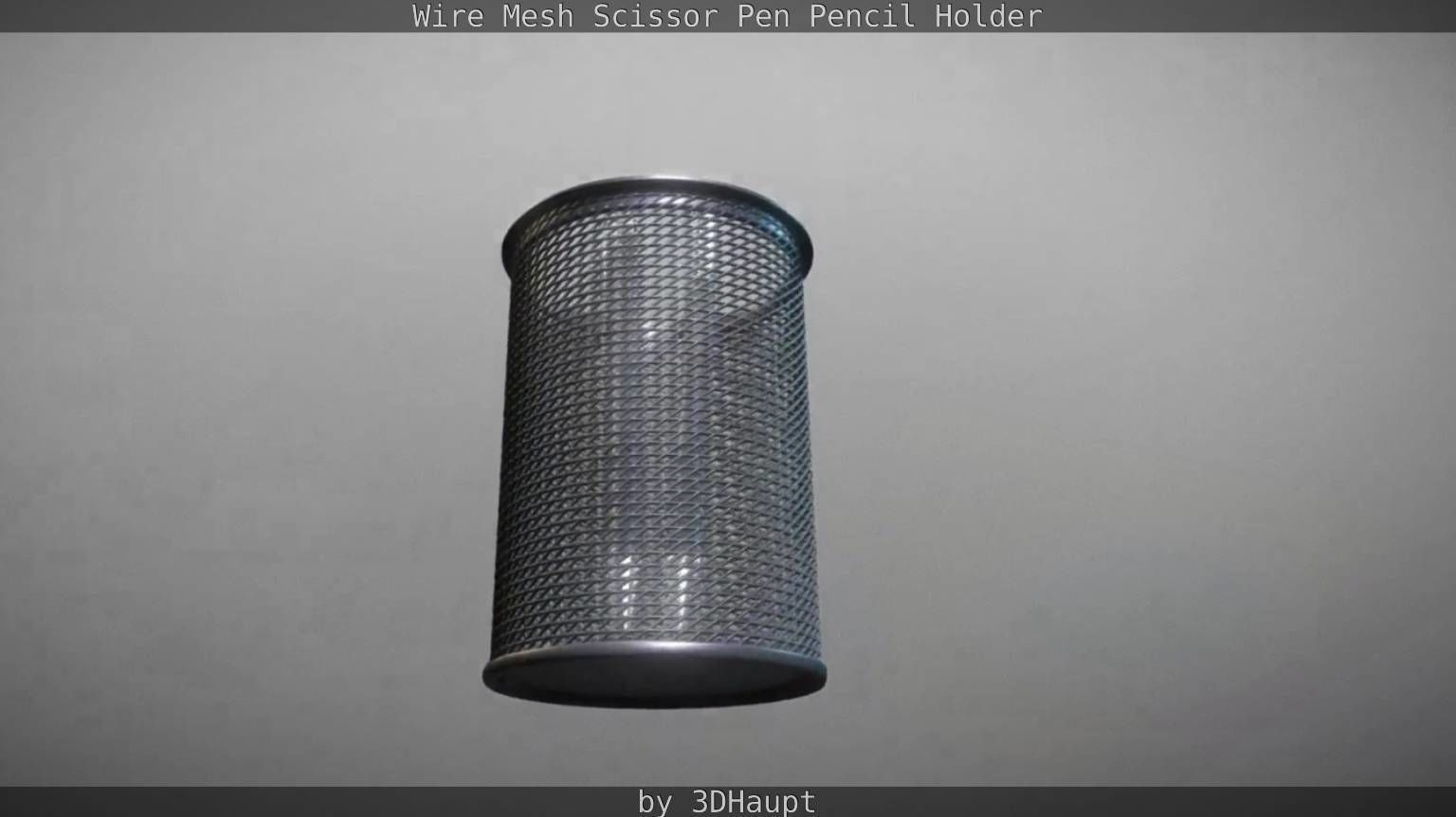 Wire Mesh Scissor Pen Pencil Holder 3D model_22