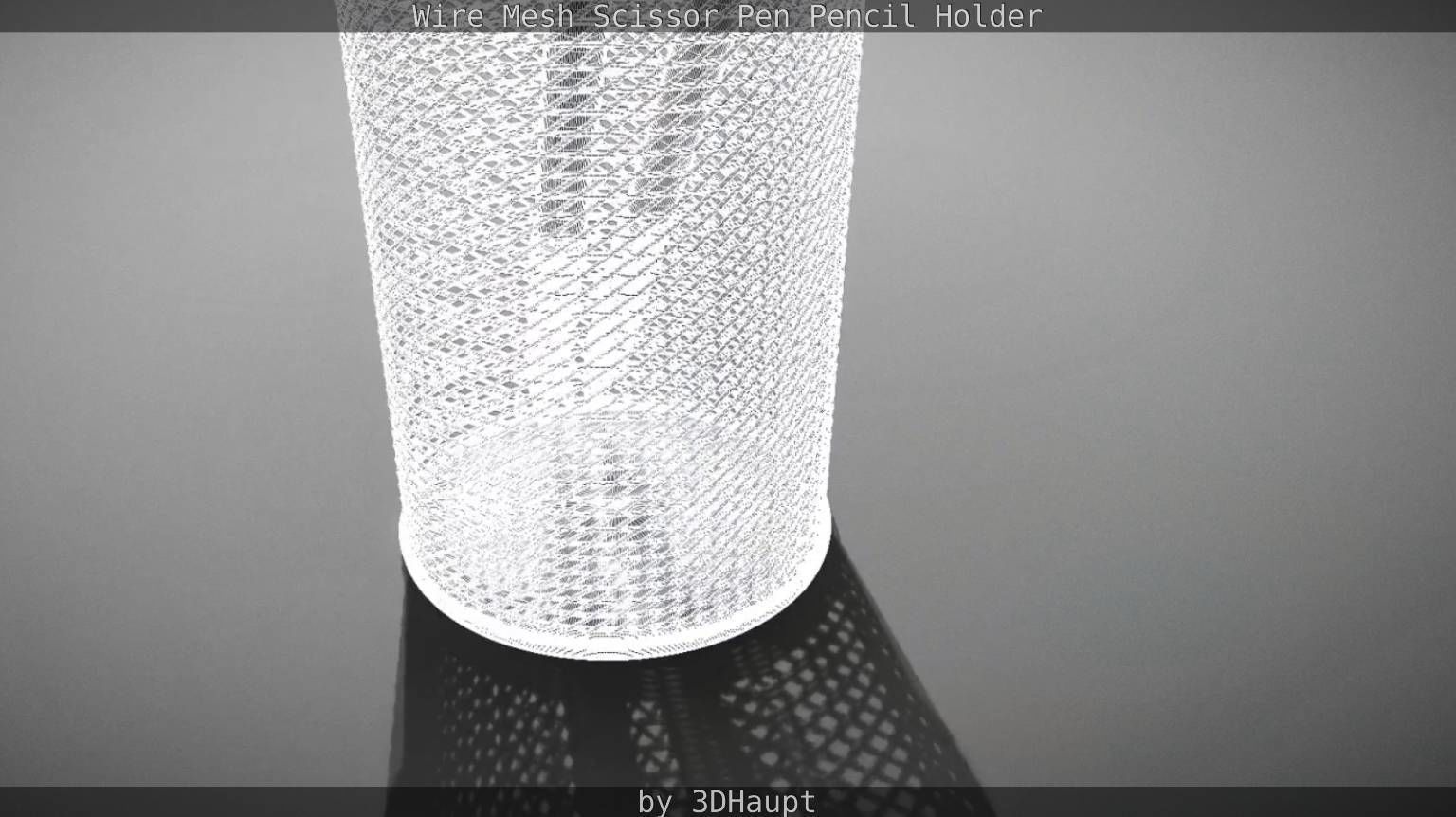 Wire Mesh Scissor Pen Pencil Holder 3D model_67