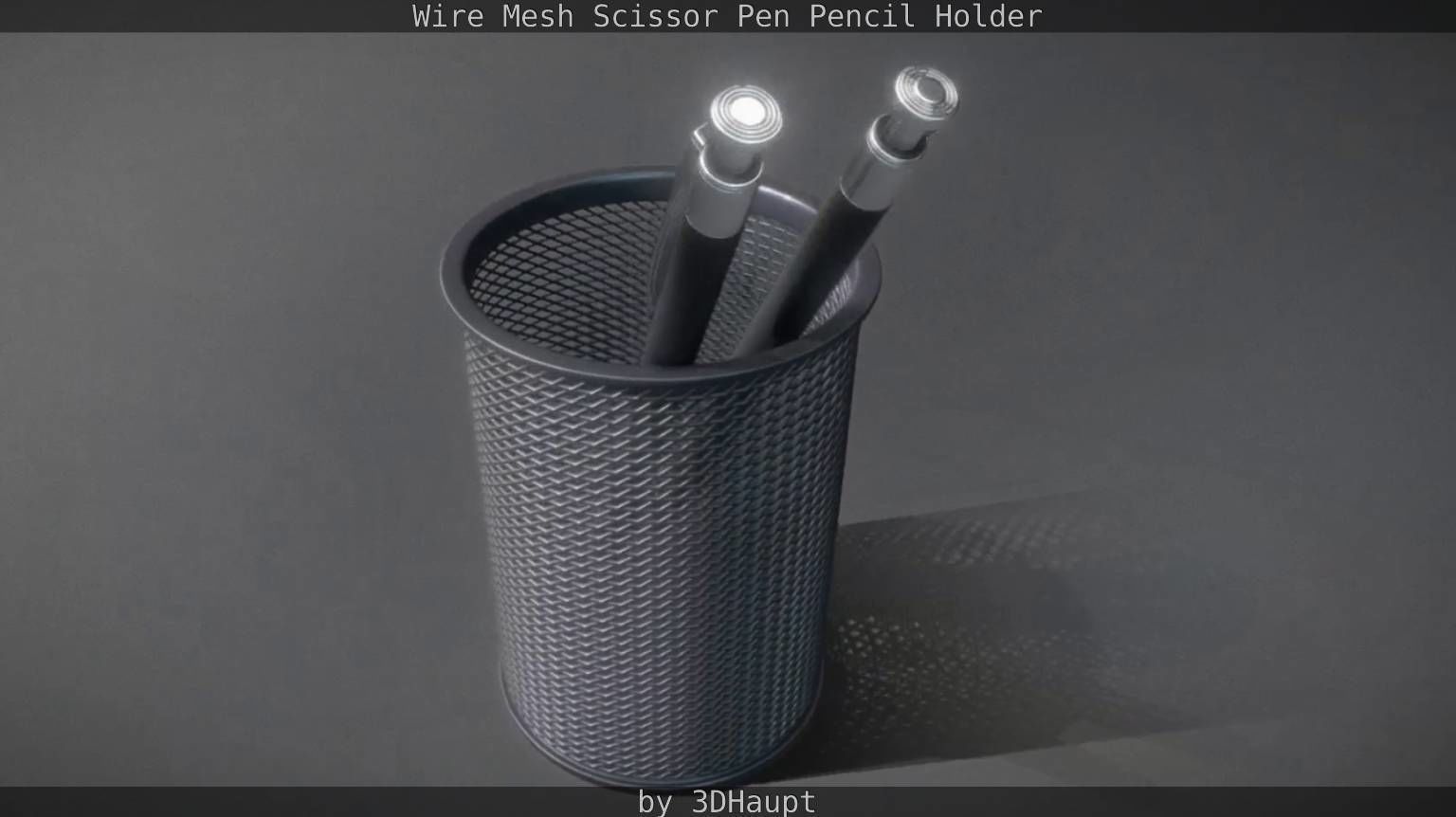 Wire Mesh Scissor Pen Pencil Holder 3D model_99