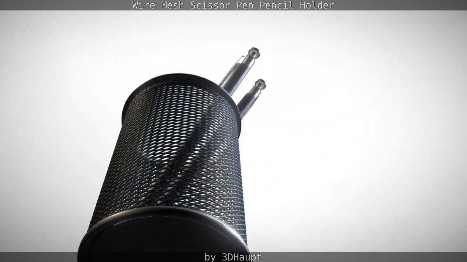 Wire Mesh Scissor Pen Pencil Holder 3D model_86