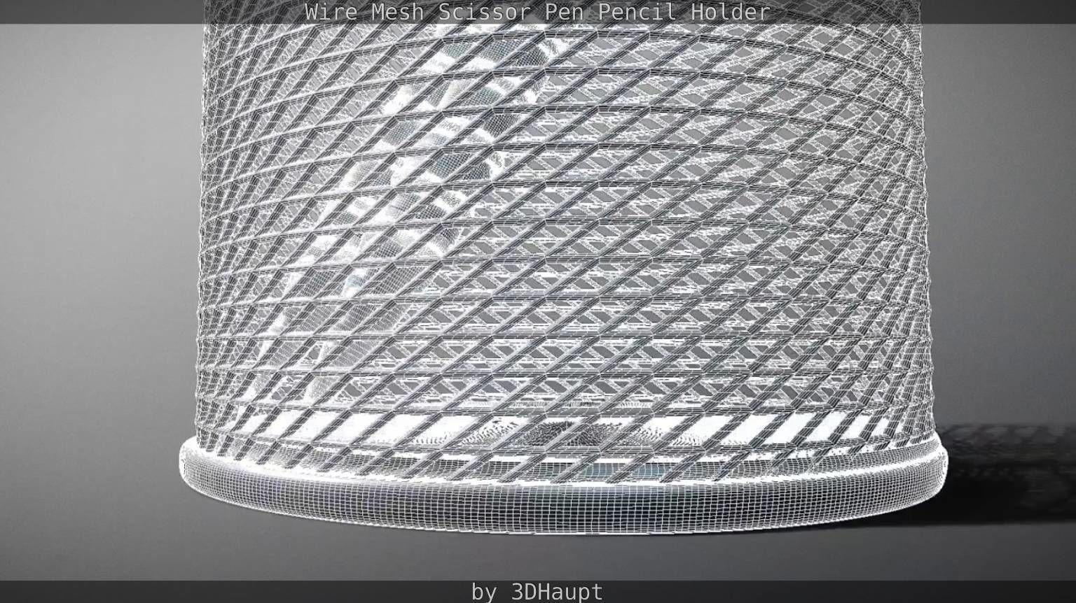 Wire Mesh Scissor Pen Pencil Holder 3D model_60