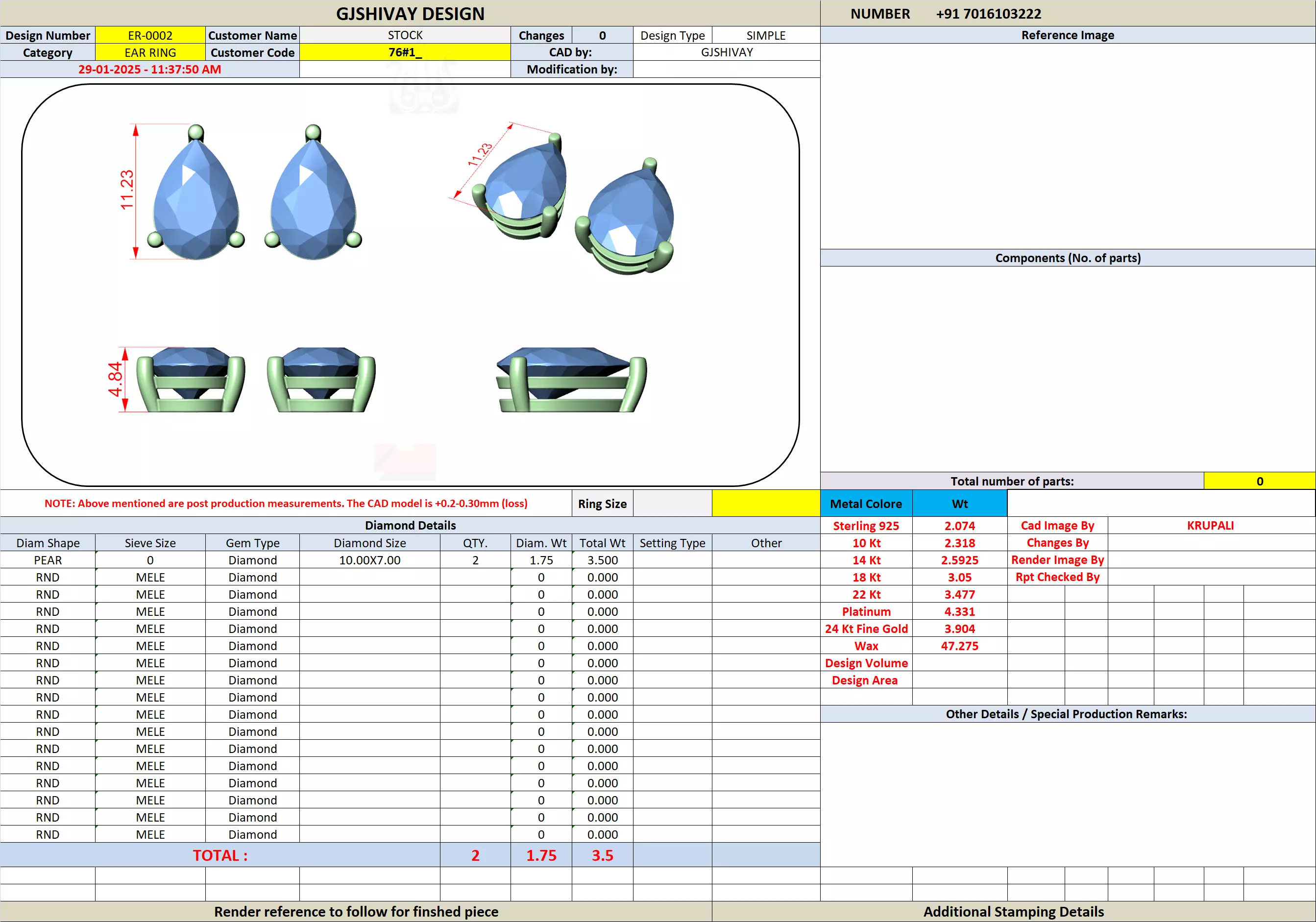 Earring 3D print model_2