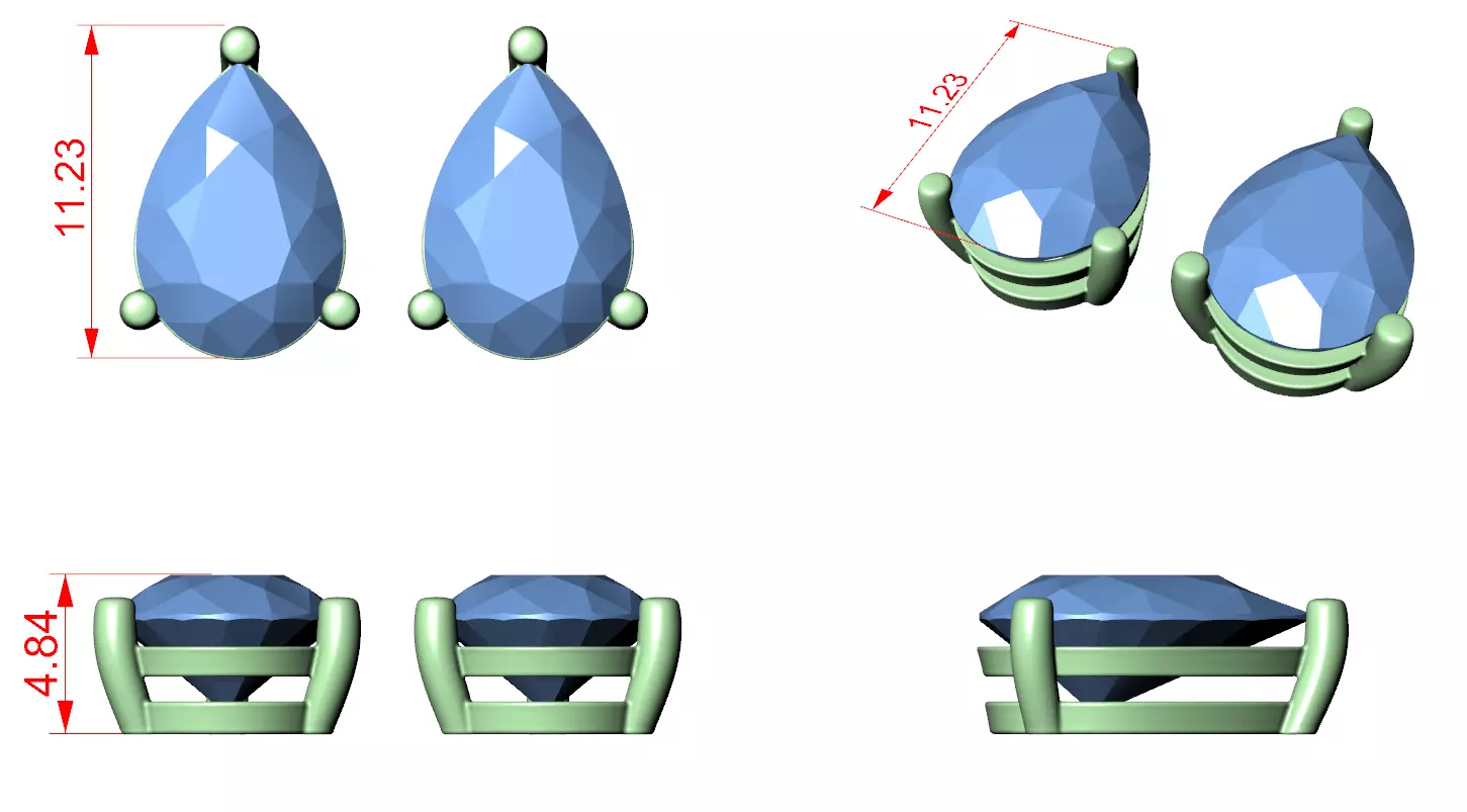 Earring 3D print model_1